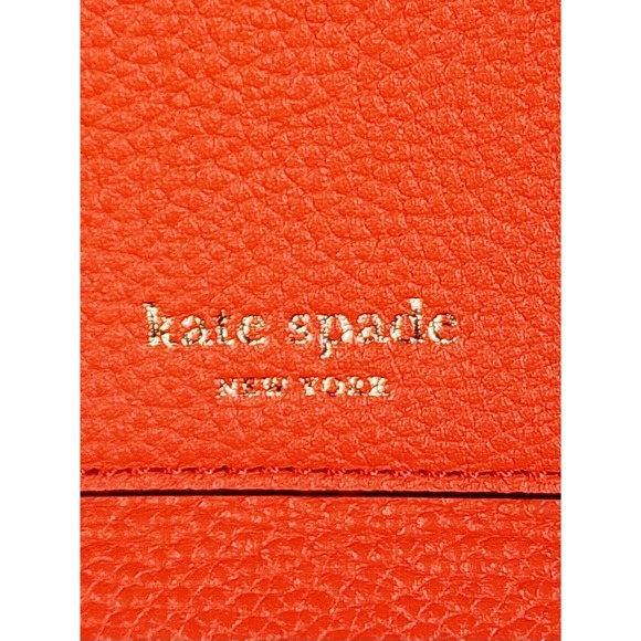 Kate Spade Orange Leather 2-in-1 Satchel or Crossbody Bag Detachable Chain Strap - Picture 9 of 15